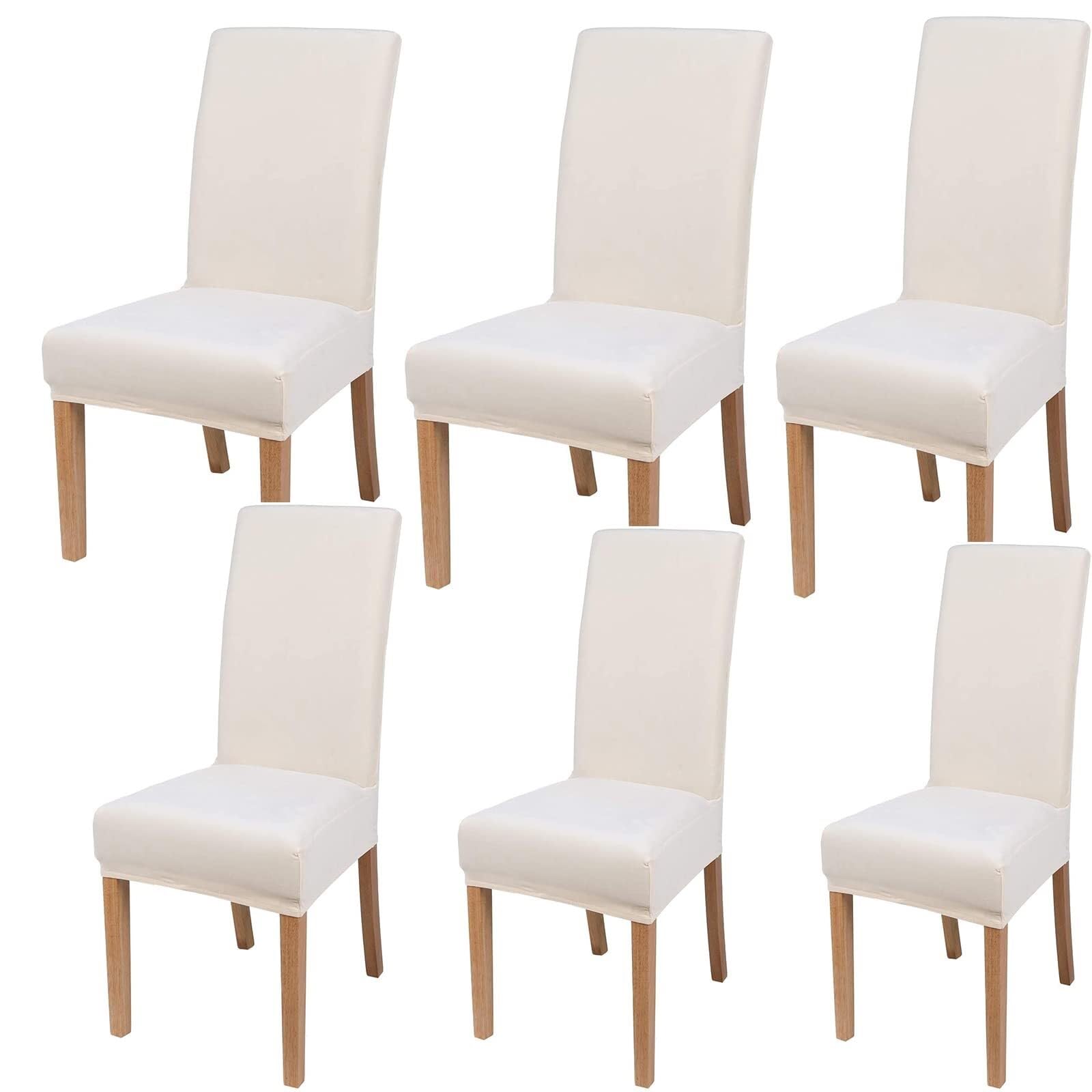 NMVAWIPT Velvet Stretch Dining Chair Covers Elastic Removable Washable Parsons Protectors For Room Hotel Wedding Banquet(#51,6pcs)