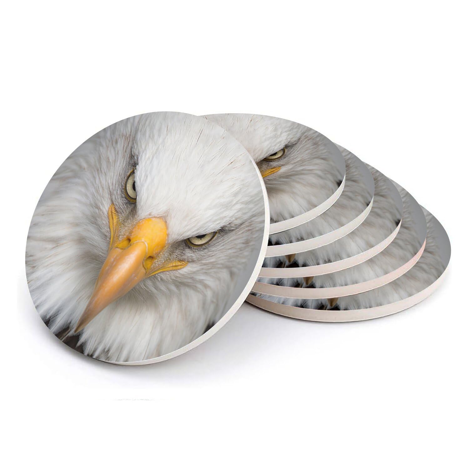 Sous-verre ronds en céramique oiseau sauvage idée cadeau original lot de 6
