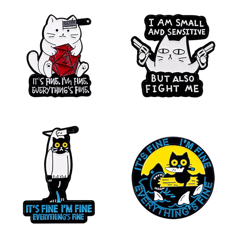 I am Small and sensitive But also fight me Funny Cat Enamel Lapel Pin brooches badges for backpacks2