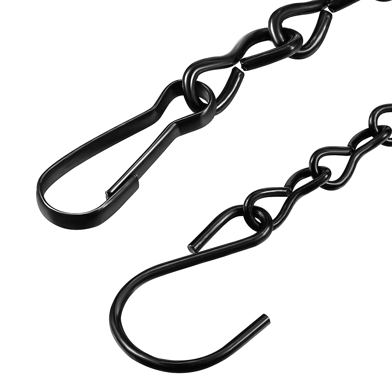 Catene Per Cesti Sospesi 40,6 Cm - 3 Pezzi Con Ganci, Per Fioriere, Mangiatoie, Lanterne - Nero