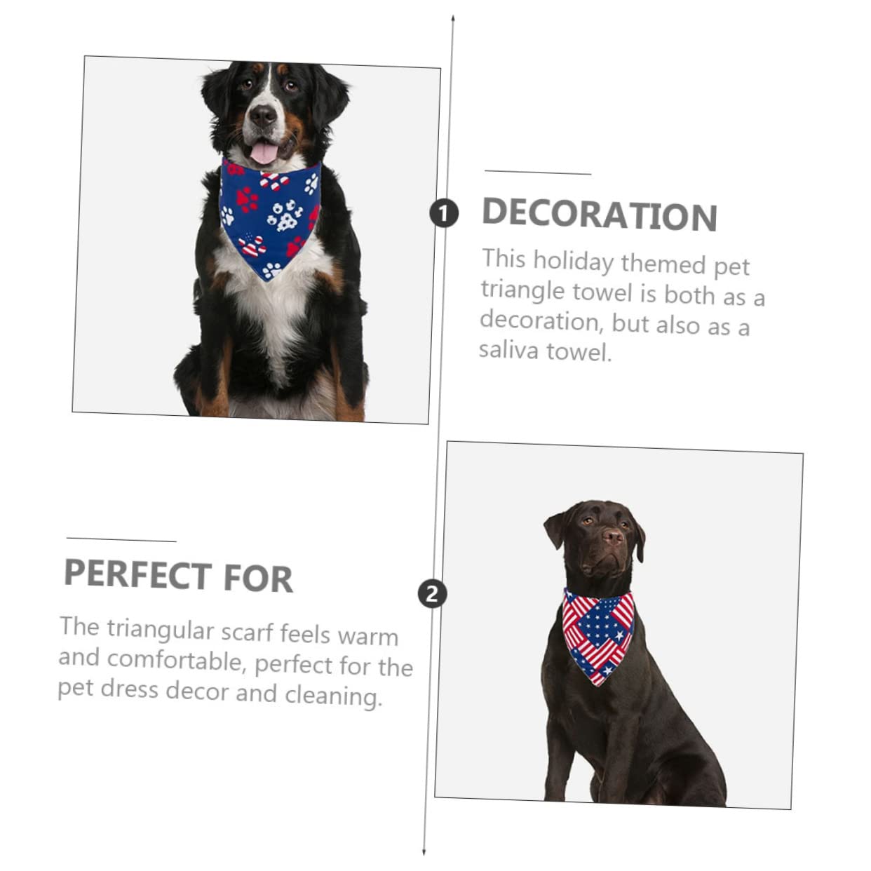 BESPORTBLE 20pièces Bandanas Triangulaires Festifs pour Animaux De Compagnie Écharpes Élégantes pour Chiens Et pour Jour De Indépendance