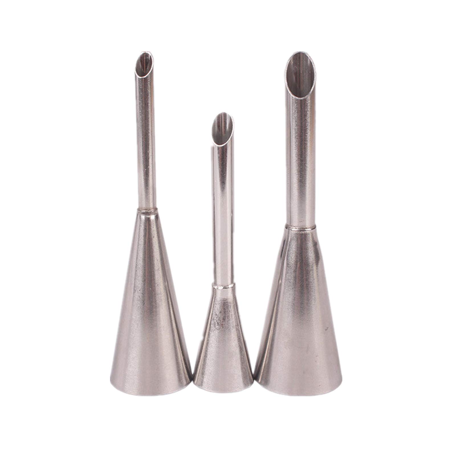 Cream Icing Piping Nozzle, 3pcs Stainless Steel Puff Piping Nozzle Tip Pastry Cake Baking Sugar Craft Decorating Tools