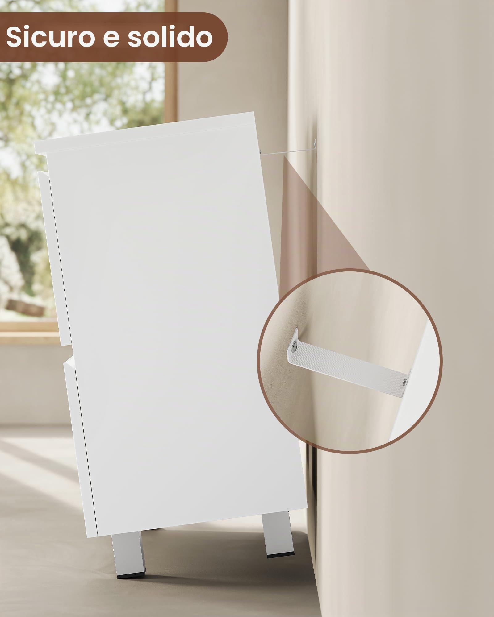 KIMENICH Armadietto da Bagno, Mobile da Bagno con 2 Cassetti Grandi, Mobile Lavabo con Piedi in Metallo, Molto Spazio, Mobile Sottolavabo, 80 x 30 x 56 cm, Bianco