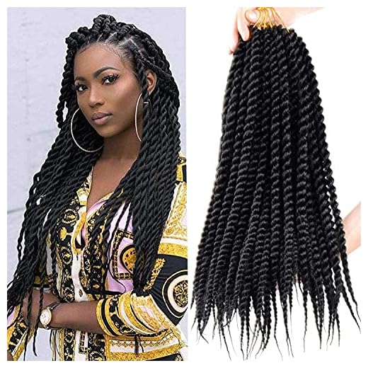7 Pack Senegalese Twist Crochet Hair 18Inch Havana Twist Crochet Braids Soft Synthetic Braiding Hair Extensions For Black Women (18inch, 1B)