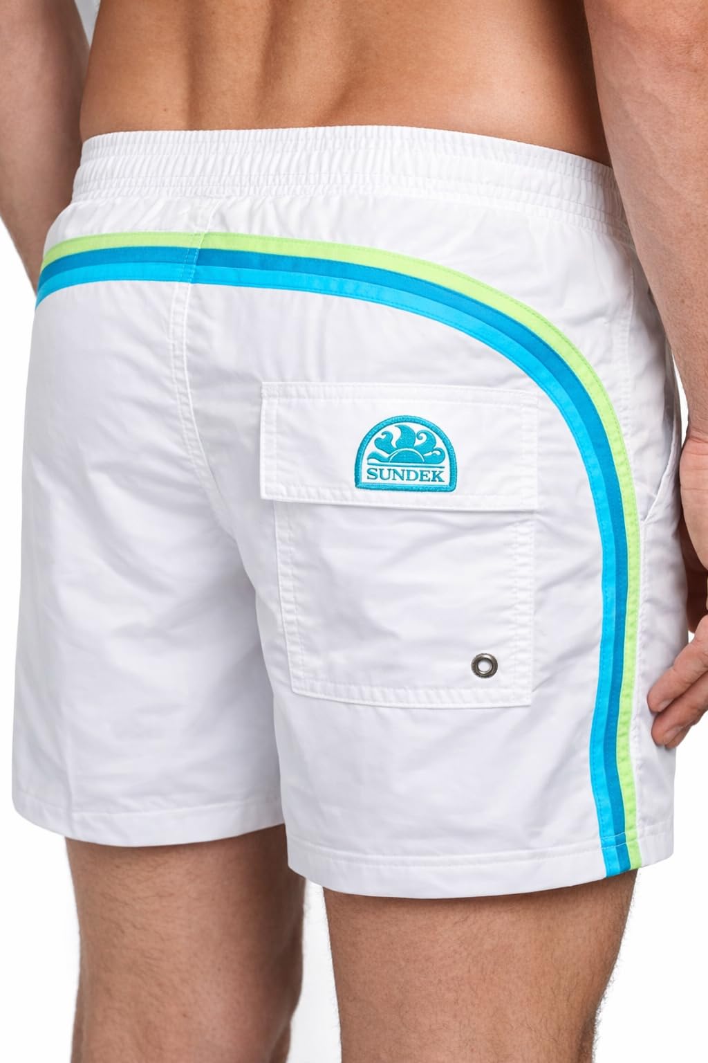 SUNDEK BS/RB Elastic Waist 14" (M504BDP0300-509) White, Taglia XL, Costume Uomo