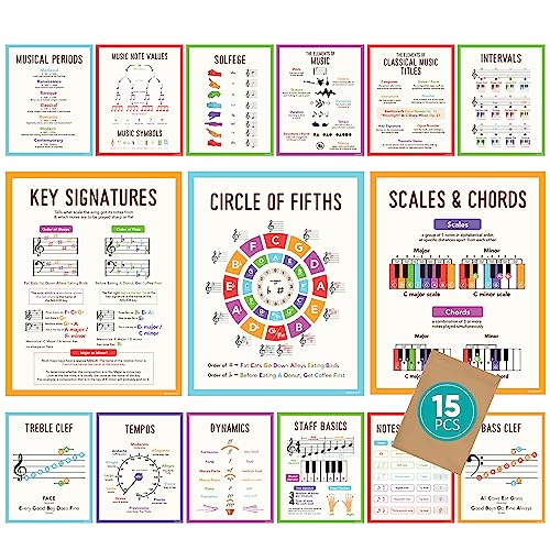 15 Music Classroom Posters - 11x14in Music Classroom Decor, Music Theory Poster, Music Classroom Decorations, Music Room Posters, Solfege Poster, Music Class Posters, Music Posters for Classroom