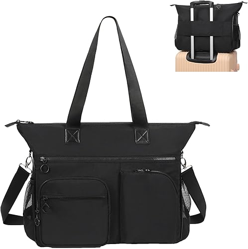 Miniatura 8 de Bolsa para laptop para mujer, bolsa de mano para laptop de 15.6 pulgadas, bolsa de gran capacidad, bolsas de trabajo ligeras para mujeres con