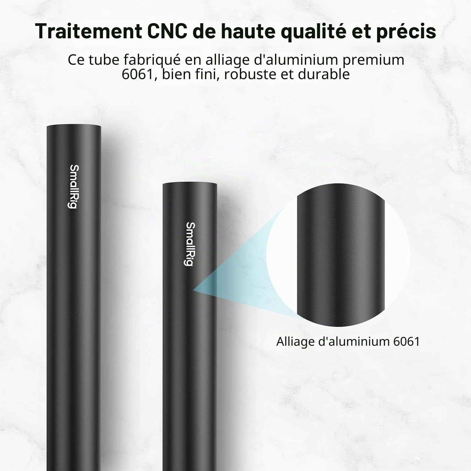 SMALLRIG 15mm Rod en Alliage D'aluminium 40cm pour Caméscope, DSLR Camera, Lot de 2-1054