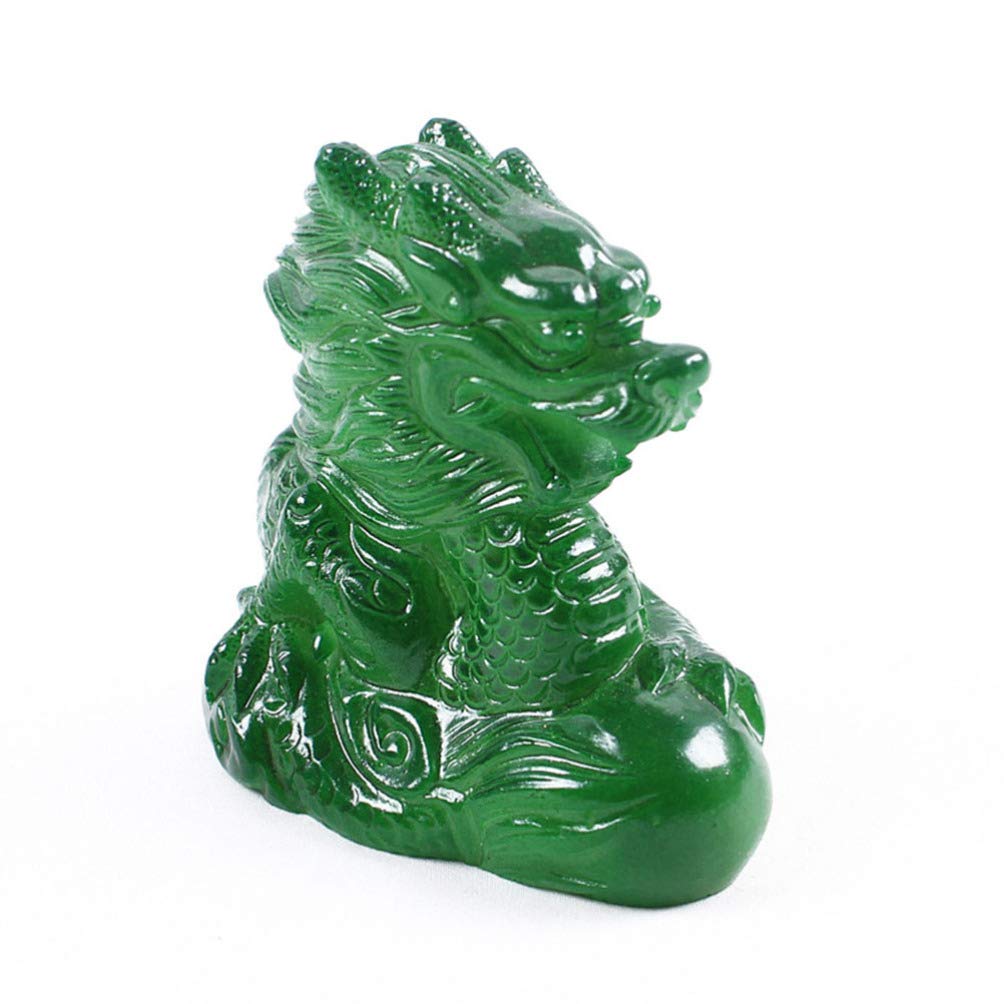 Artibetter Chinese Tea Pet Statue Kung Fu Tea Pet Handmade Color Changing Resin Lucky Dragon Living Room Decor Decorative Accessories - Green Dragon