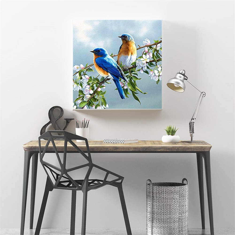 NAIMOER Diamond Painting Kit Completo 30x40cm - Notte Stellata Con Uccelli - 5D Diamantini Fai Da Te Per Adulti E Bambini