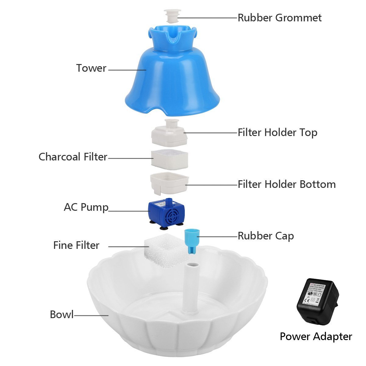 ipettie ceramic pet drinking fountain