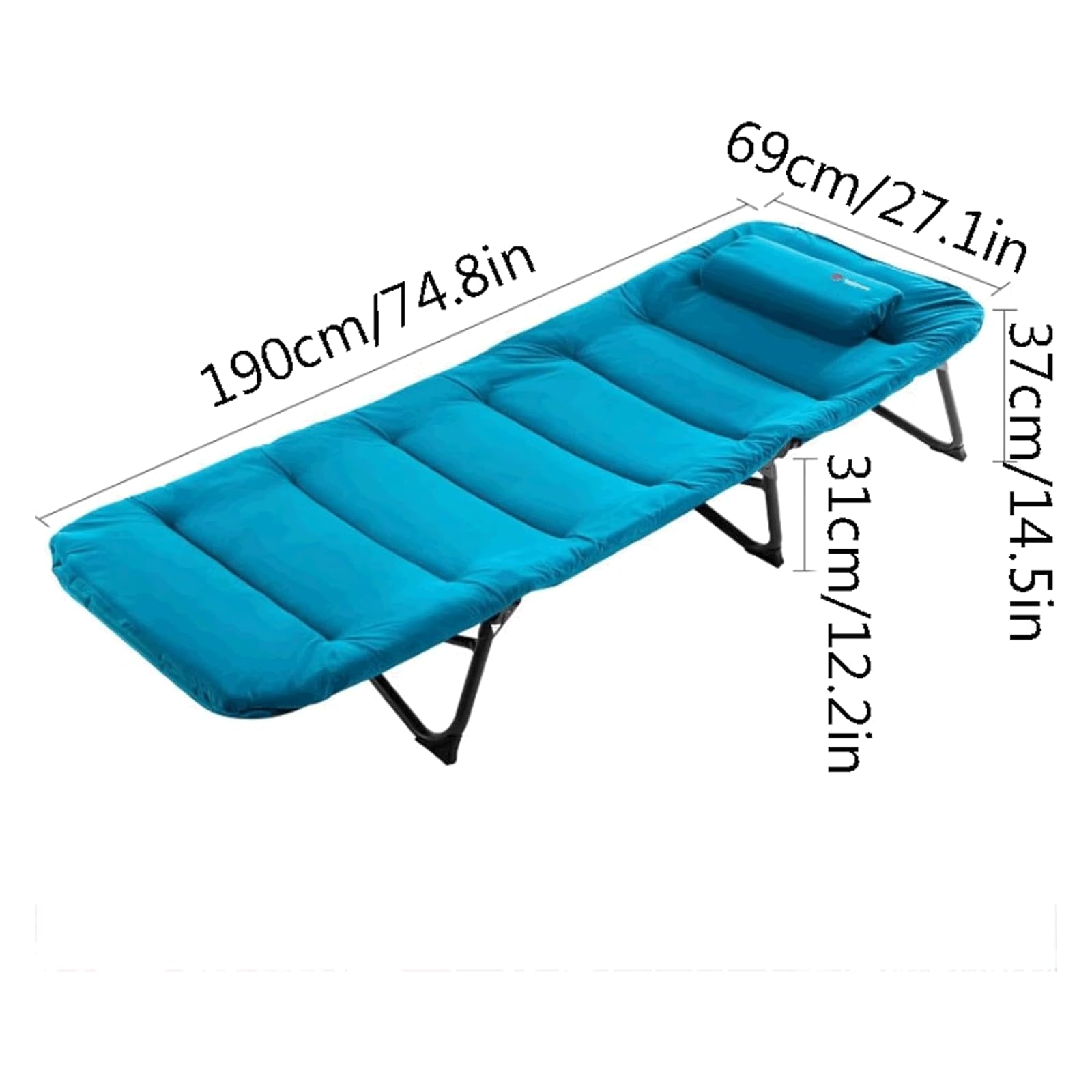 Campingbedje voor volwassenen Aluminium opvouwbaar campingbed in hoogte verstelbaar met kussen Kampeerbed met matras Slaapwiegjes