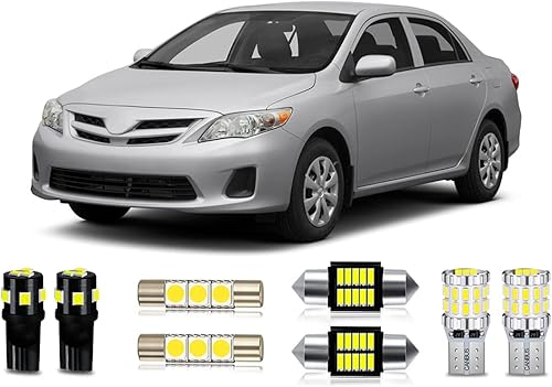 Paquete de bombillas LED blancas compatibles con Toyota Corolla 2003, 2004, 2005, 2006, 2007, 2008, 2009, 2010, 2011, 2012, luz de domo interior +