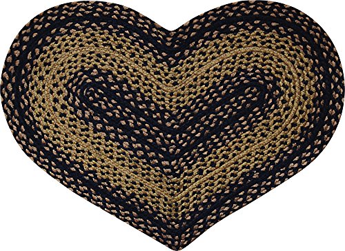 CWI-Gifts-Braided-Ebony-Heart-Rug-20-x-30 CWI Gifts Braided Ebony Heart Rug 20 x 30