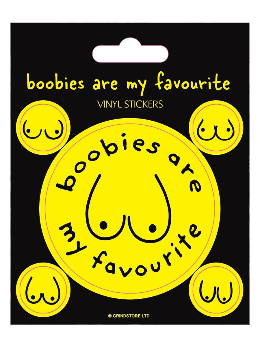 Grindstore Boobies Are My Favourite Vinyl Sticker Set