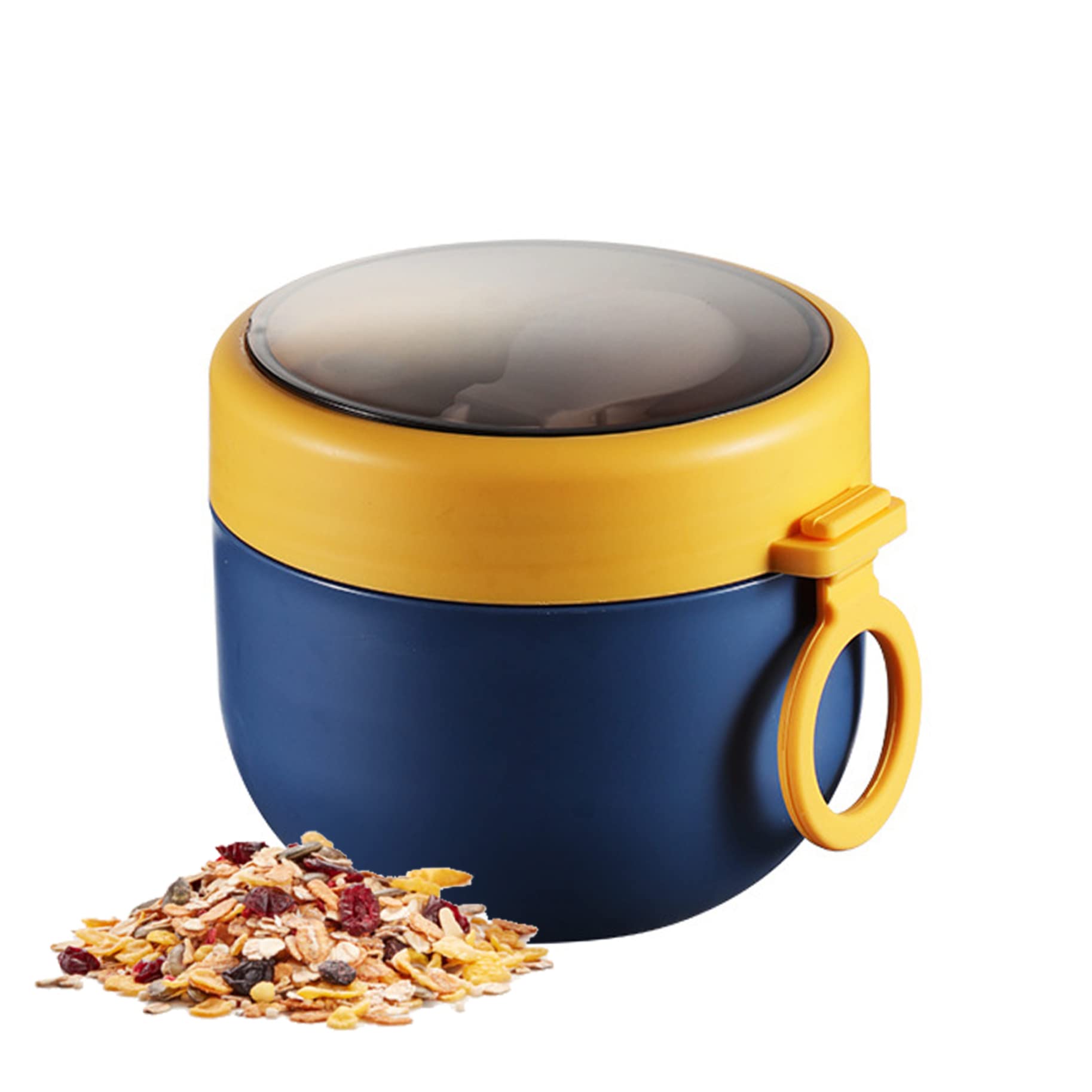 Bonalake Insulated Soup Container Wide Mouth Insulated Food Jar Leak Proof Hot and Cold Soup Bowl Oat Container for Kid Adult 600ML Blue Oats Containers Overnight Oats Jars