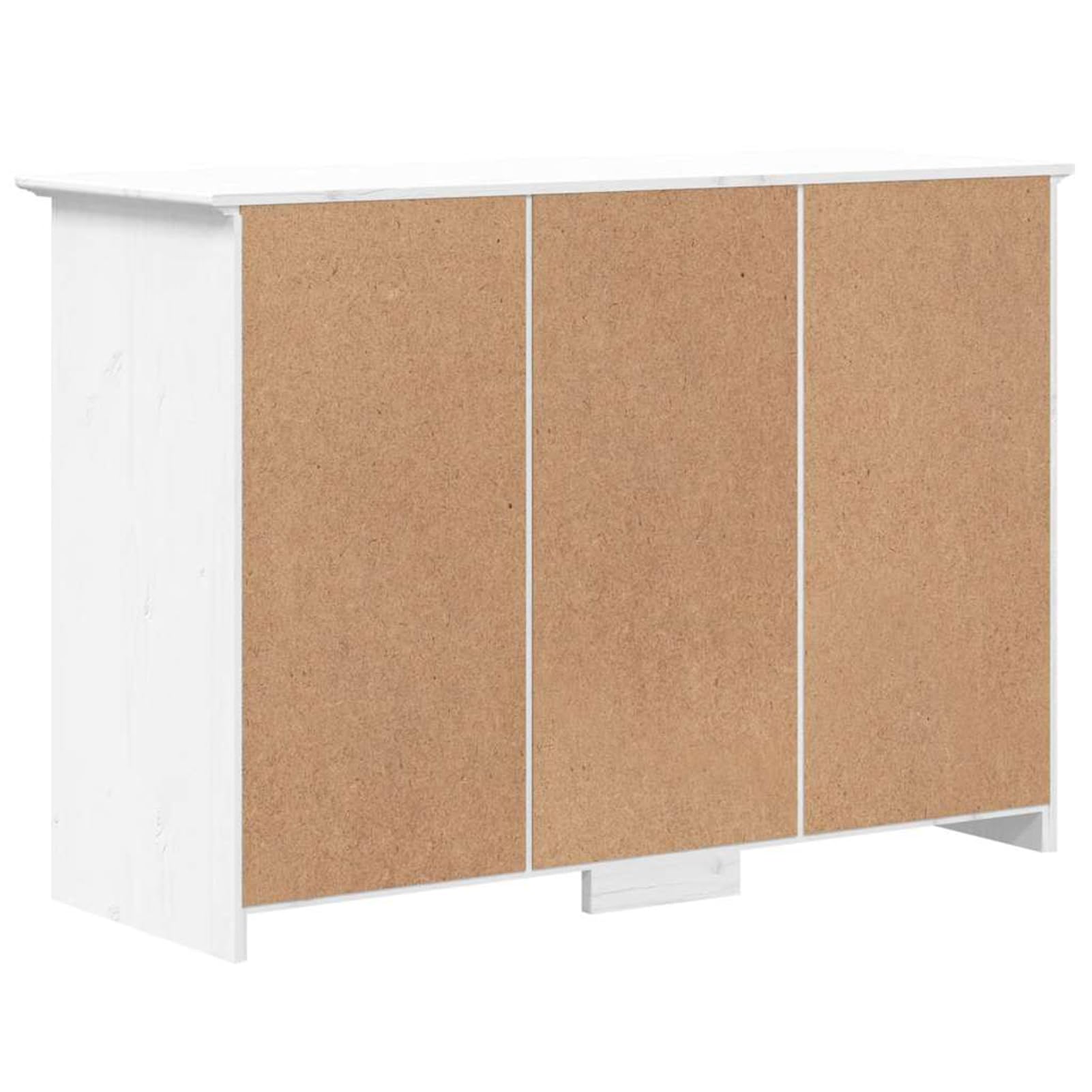 Kredens biały 115,5 cm z litego drewna sosnowego z metalowymi uchwytami, 3 szuflady + 3 drzwi – rustykalny styl wiejski do nowoczesnego domu