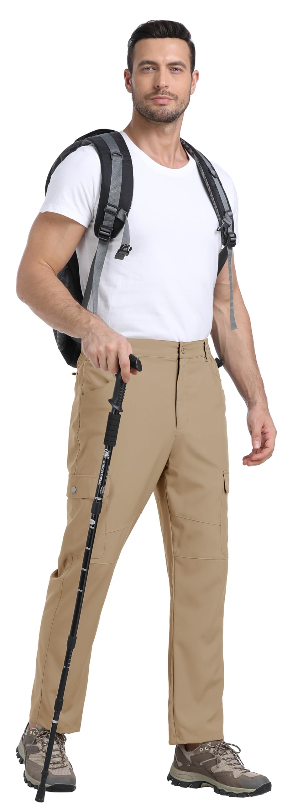 MoFiz Pantalon de randonnée léger pour homme - Séchage rapide - Pantalon cargo respirant - Pantalon fonctionnel avec 6 poches