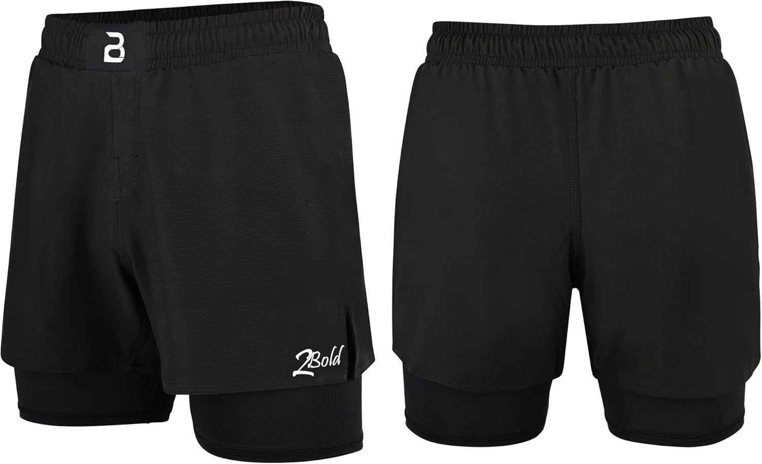 2BOLD MMA Shorts Men’s 2 in 1 Jiu-Jitsu Built in Compression Lining Athletic Gym Boxing Muay Thai BJJ No-Gi Grappling Shorts - Image 5