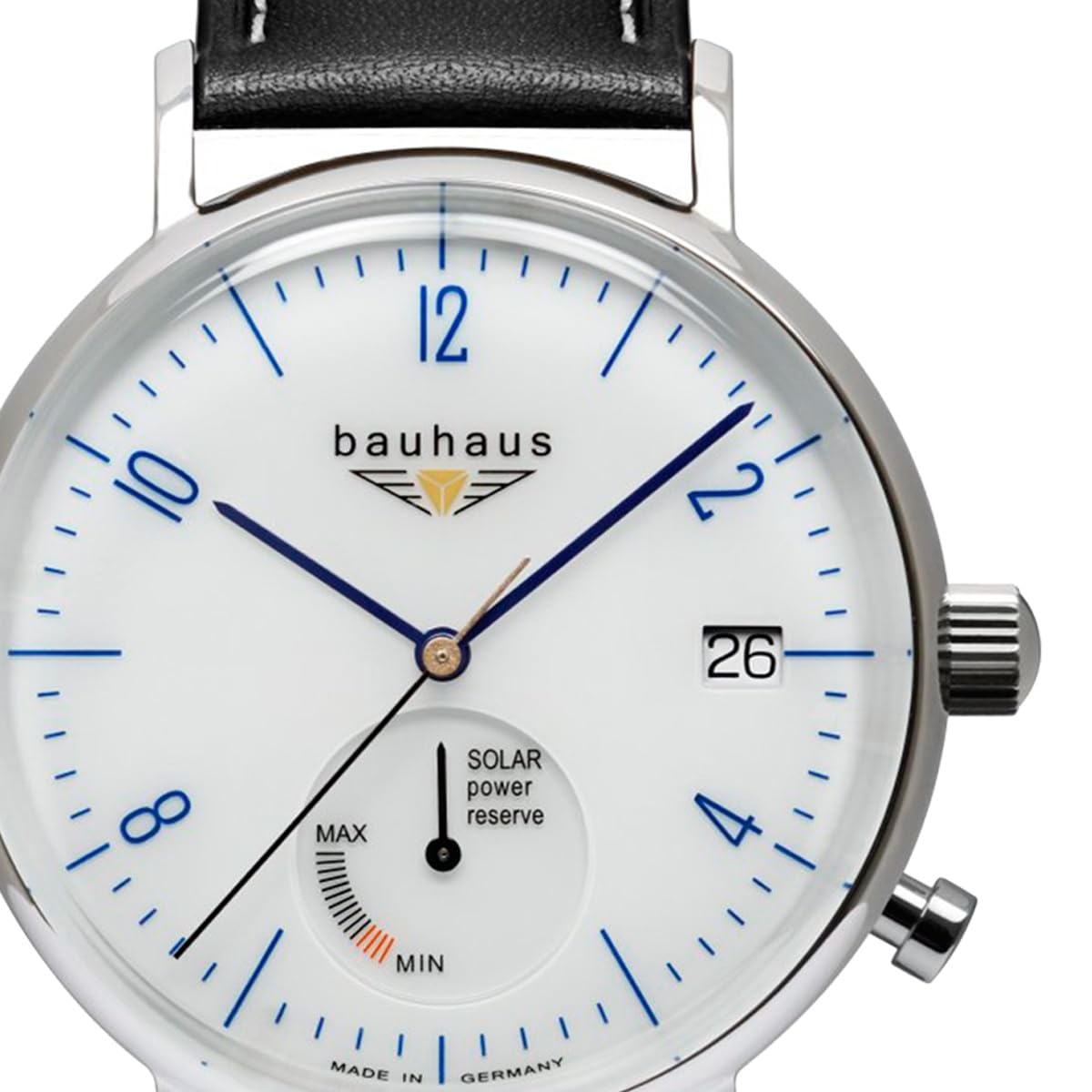Bauhaus 2114-1 Herrenuhr Solar Leder Made in Germany 5 ATM