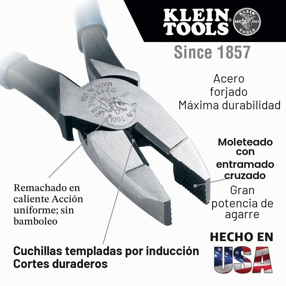 Klein Tools 80020 Juego de herramientas con alicates de linero, cortadores diagonales y alicates de punta larga, con cuchillos endurecidos por inducción, 3 piezas