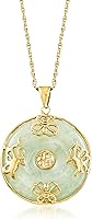 Ross-Simons Good Fortune Jade Butterfly Pendant Necklace 18kt Gold Over Sterling - 18" Rope Chain