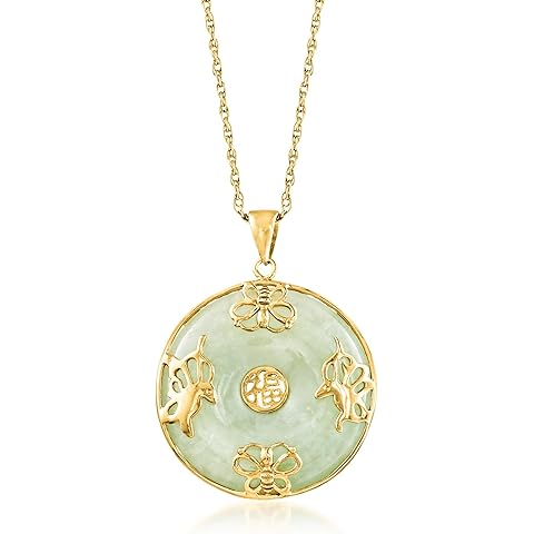 Ross-Simons Good Fortune Butterfly Pendant Necklace in 18kt Gold Over Sterling
