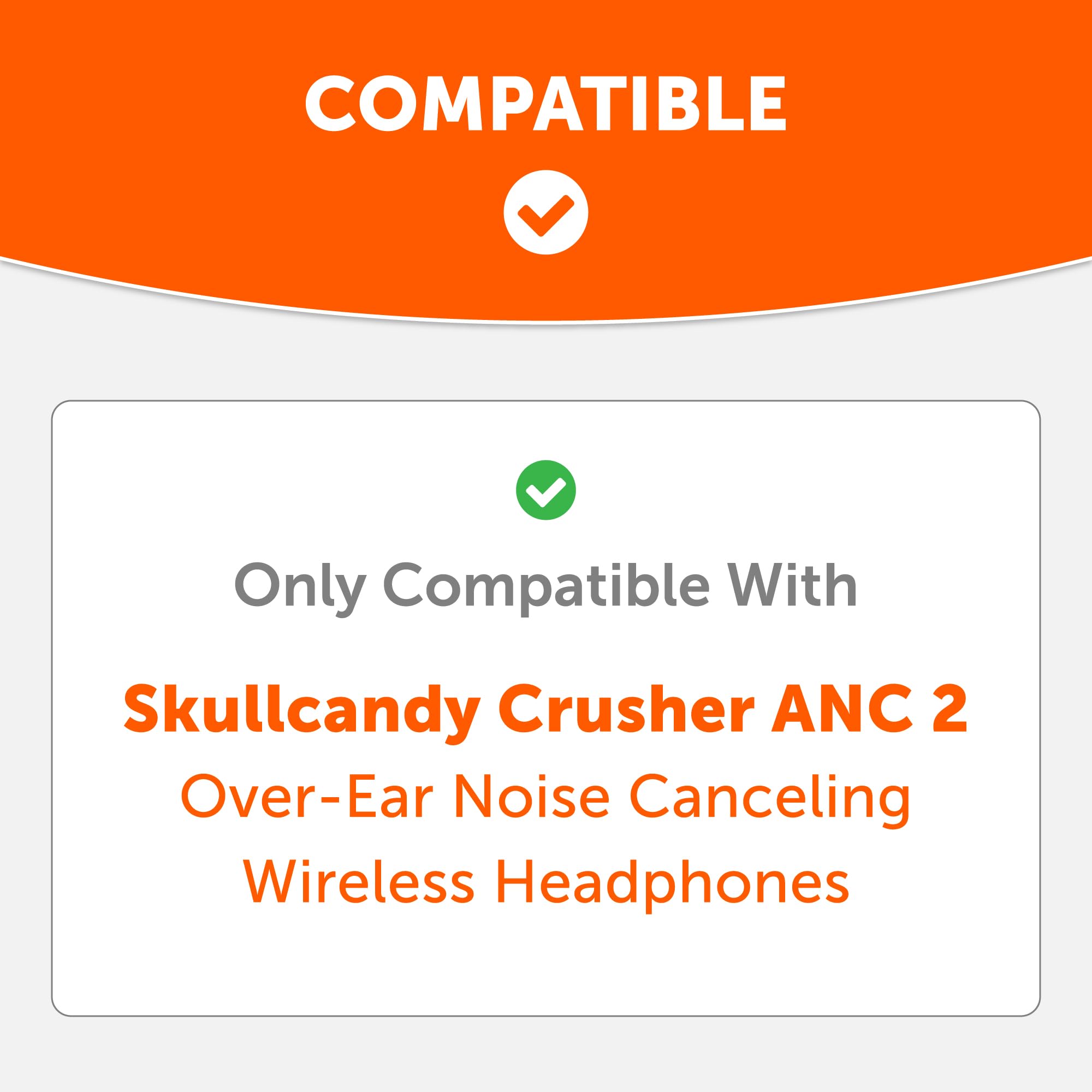 WC PadZ Crusher ANC 2 - Cuscinetti auricolari di ricambio di alta qualità per cuffie over-ear Skullcandy Crusher ANC 2 di Wicked Cushions | Comfort migliorato e isolamento acustico | 90's Black