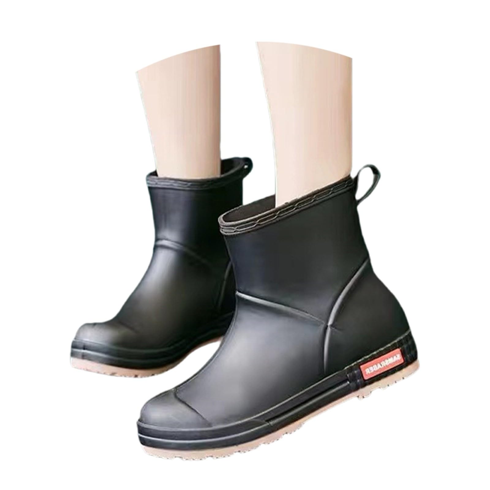 Generisch Stivali da pioggia da donna in gomma semi-alti, impermeabili, estivi, antiscivolo, da giardino, per esterni, alla moda, da cucina, da lavoro, leggeri