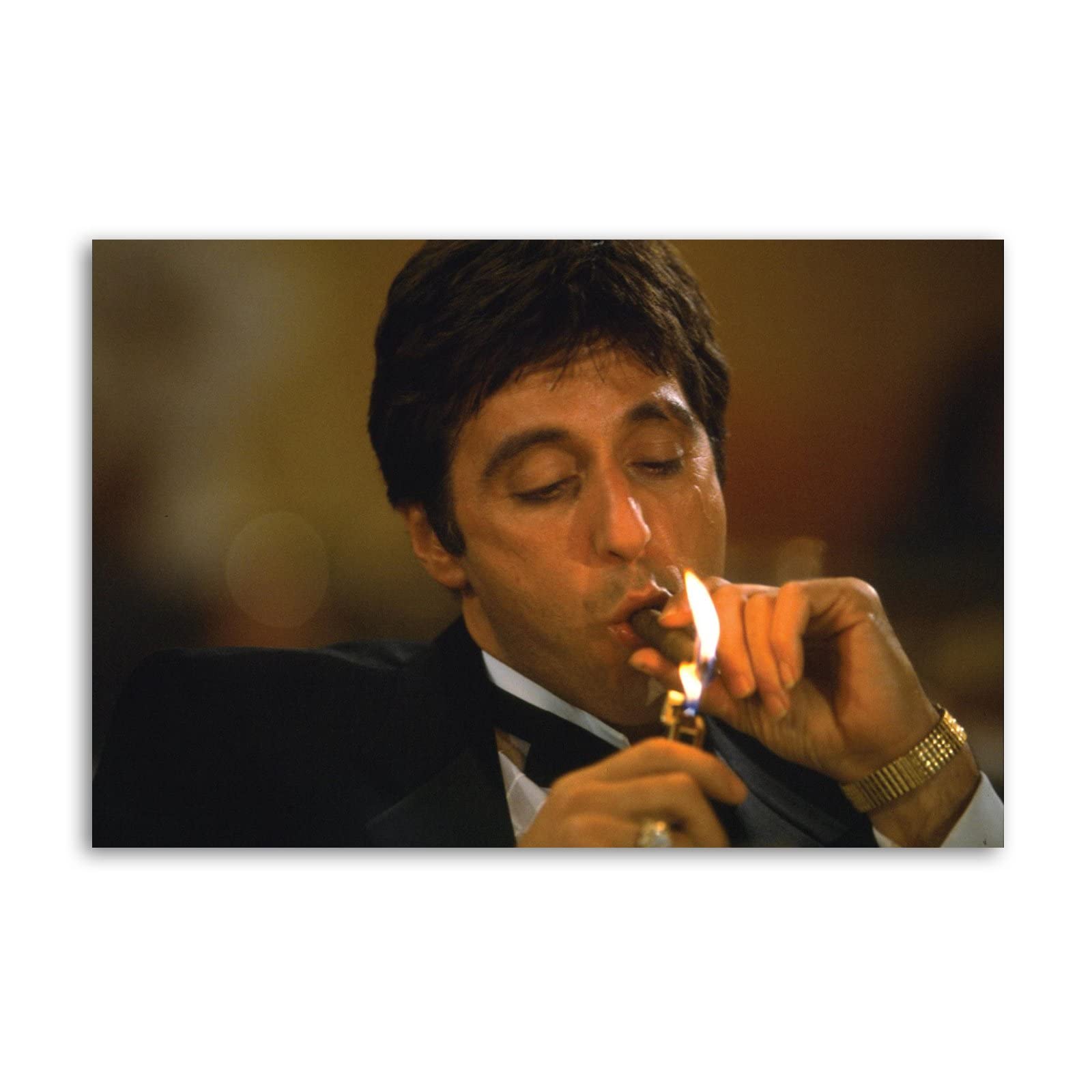 UZS Scarface Al Pacino Tony Montana Gun Canvas Art Poster and Wall Art Picture Print Modern Family Bedroom Decor Posters 12x18inch(30x45cm)