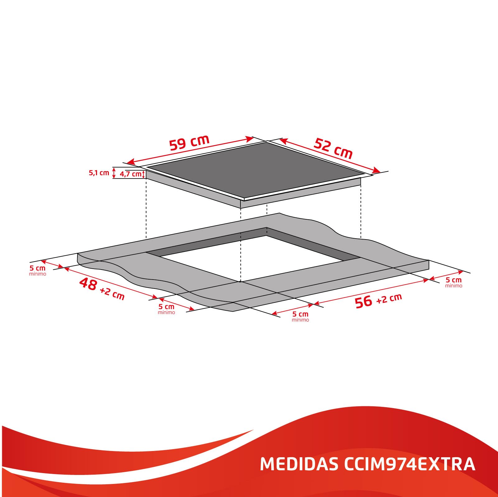 Corberó - Piastra a induzione Total Flex | CCIM974EXTRA | 7400 W | 9 livelli di potenza | 7 zone flessibili | Zona paella 38 cm | Controllo touch con slider | Timer 8 ore | Nero