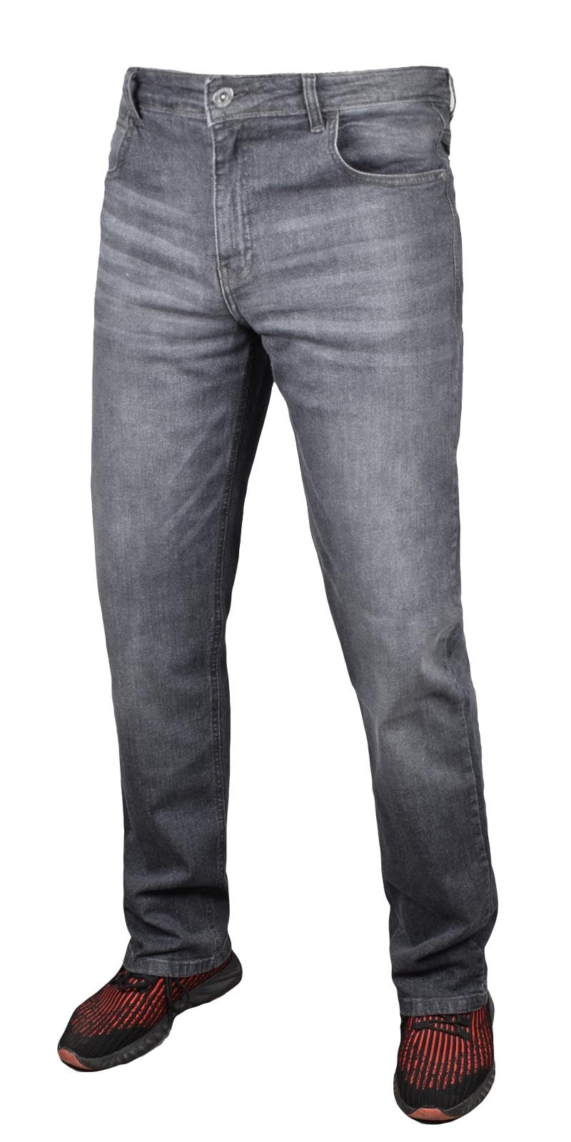 Firetrap Men's Jeans - Smart Stretch, Slim Fit, Straight Leg Denim Pants - Grey 36W / 34L