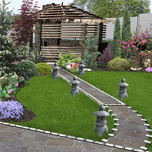Oushuai XDT-001-ZM Pagoda Garden Statue,Solar Powered Led Outdoor Figurine Lights,Zen Patio Garden Decor,Sculptures thumb #6