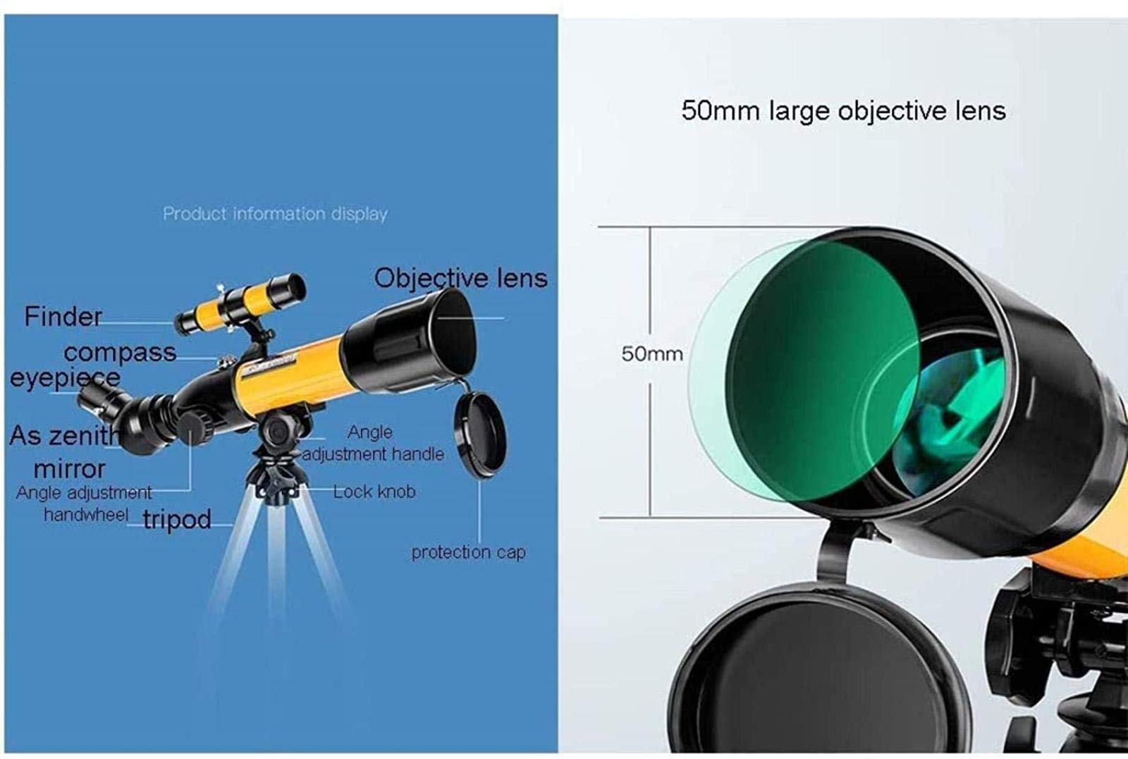 Teleskop dla początkujących dzieci, astronomiczny teleskop podróżny, teleskop refraktorowy 70 mm, świetny prezent astronomiczny dla dzieci do odkrywania przestrzeni księżycowej, pakiet 4, do użytku