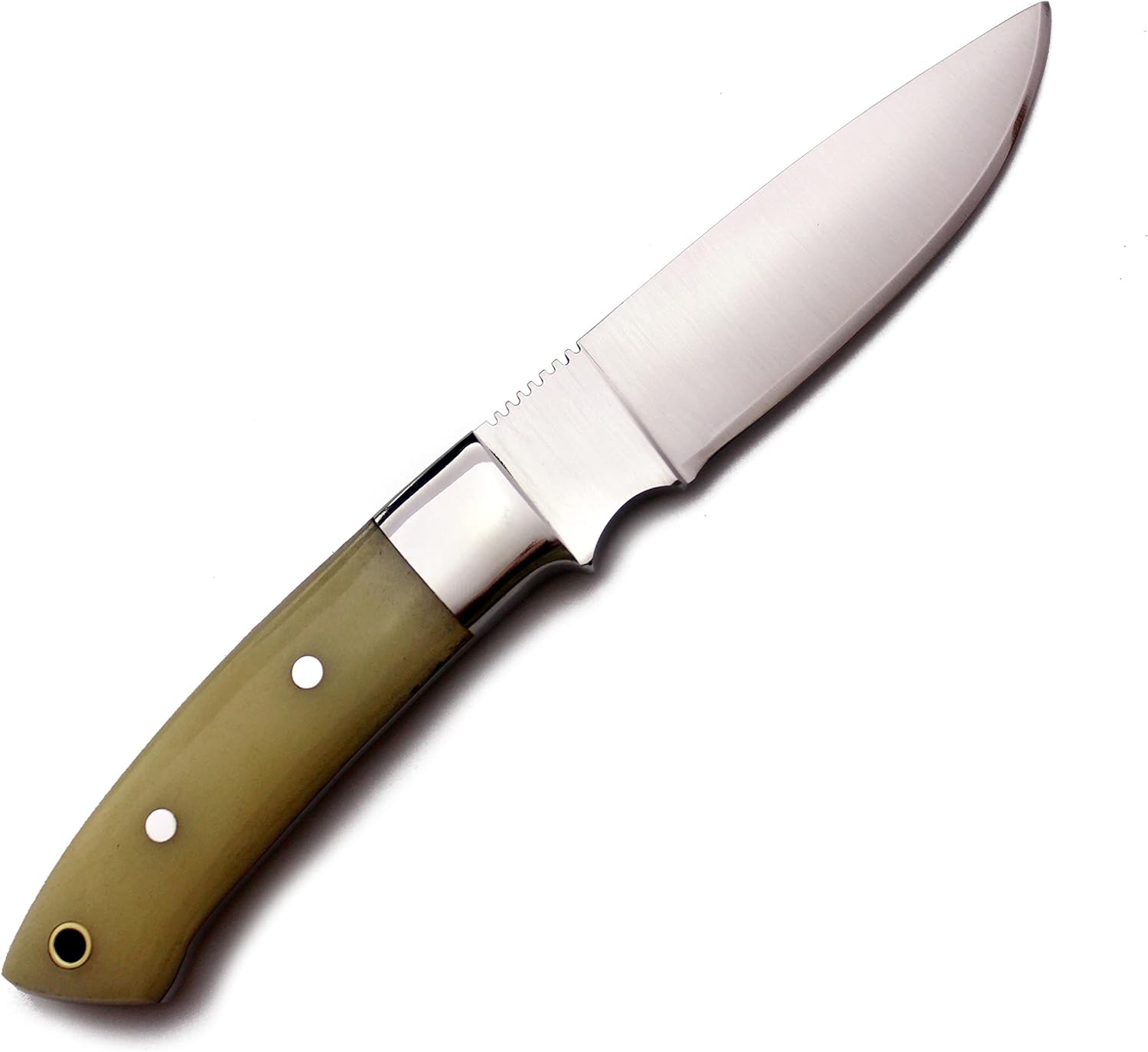 GCS Handmade Camel Bone Handle D2 Tool Steel Tactical Hunting Knife with leather sheath Full tang blade designed for Hunting & EDC GCS 318
