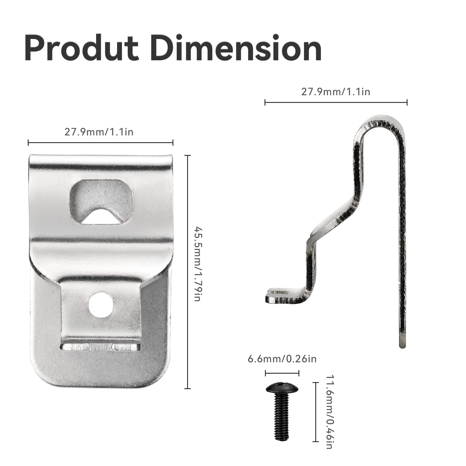 Dewalt Tool Belt Clips - 6 Stainless Steel -7