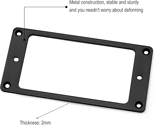 Miniatura 2 de MAXCHEER 2 anillos de recogida de hierro plano de metal para repuesto de guitarra eléctrica (negro)