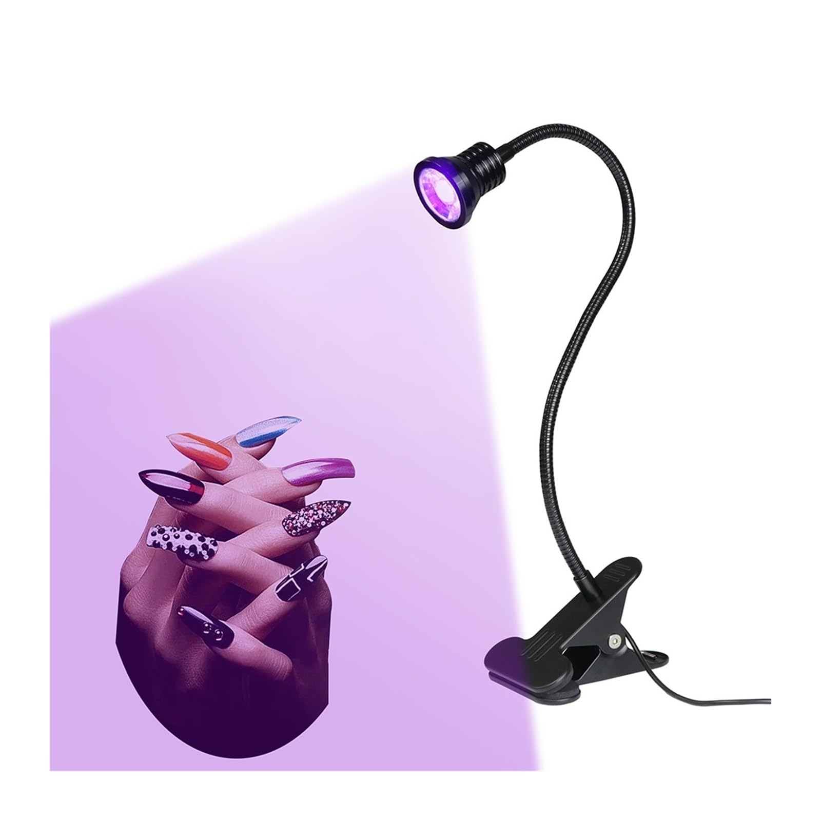 UV-Härtungslampe, 10W Led Uv Lichter Lampe Uv Schreibtisch Lampe Mini Uv Gel Aushärtung Licht Nagel Trockner for Uv Led Diy nail art Bargeld Medizinische Detektor(365nm)