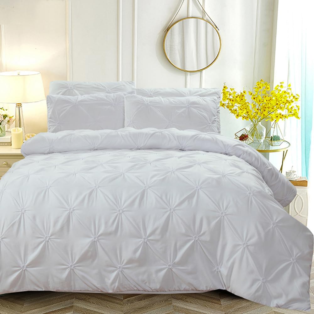 Housse de couette 140x200 blanc pour lit simple pour créer un espace nuit cocooning moderne