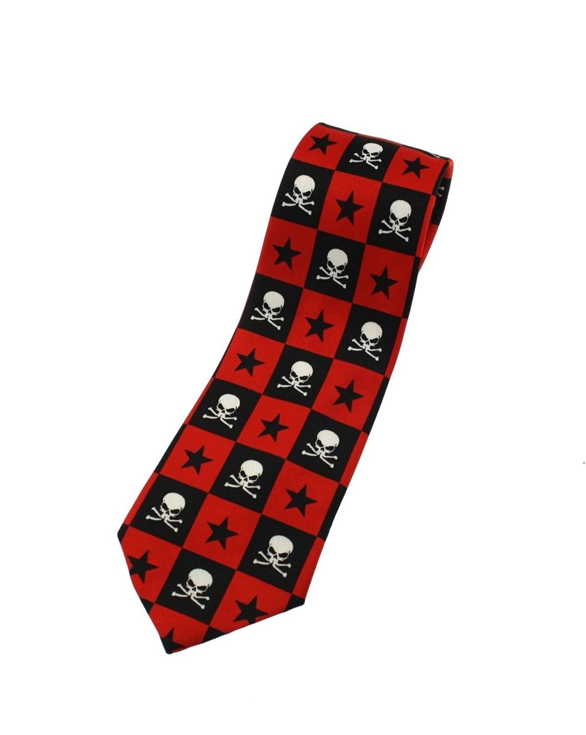 Zac's Alter Ego Skull and Stars on Checkered Tie