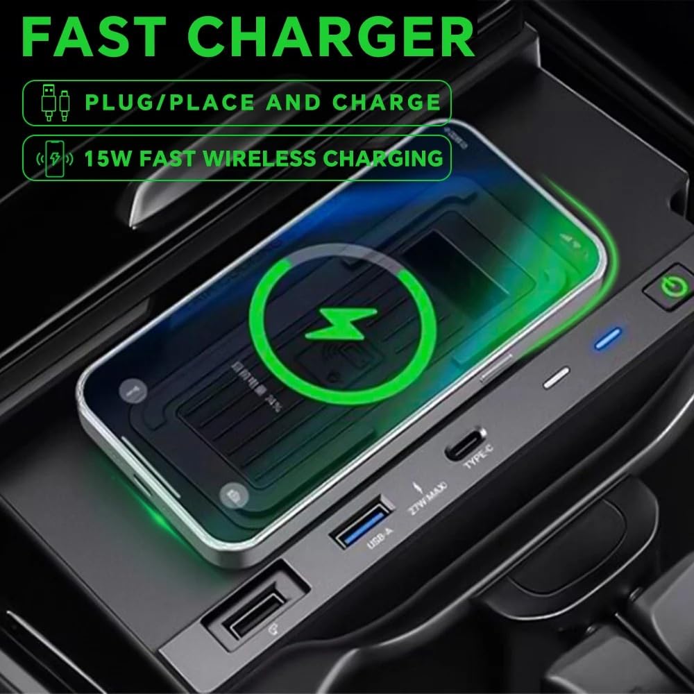 Chargeur de téléphone rapide de voiture adapté for Benz Mercedes W177 W188 W247 GLA CLA GLB 2019 – 2023, support de chargement sans fil for téléphone portable, contrôle central Usb