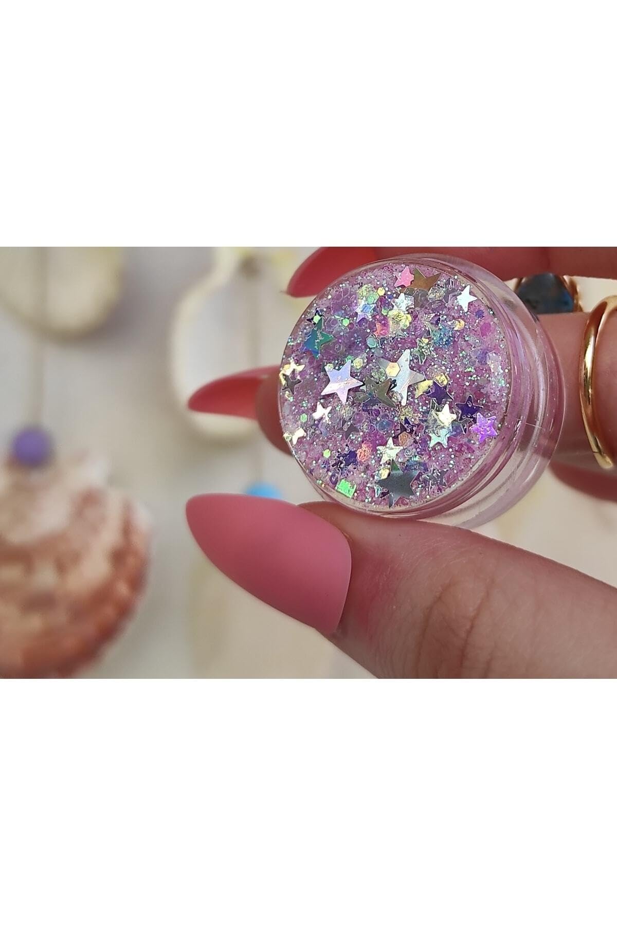 Hb Tasarım Pembe Kendinden Yapışan Makyaj Simi Glitter-Pink Galaxy, serashinegozfarı214