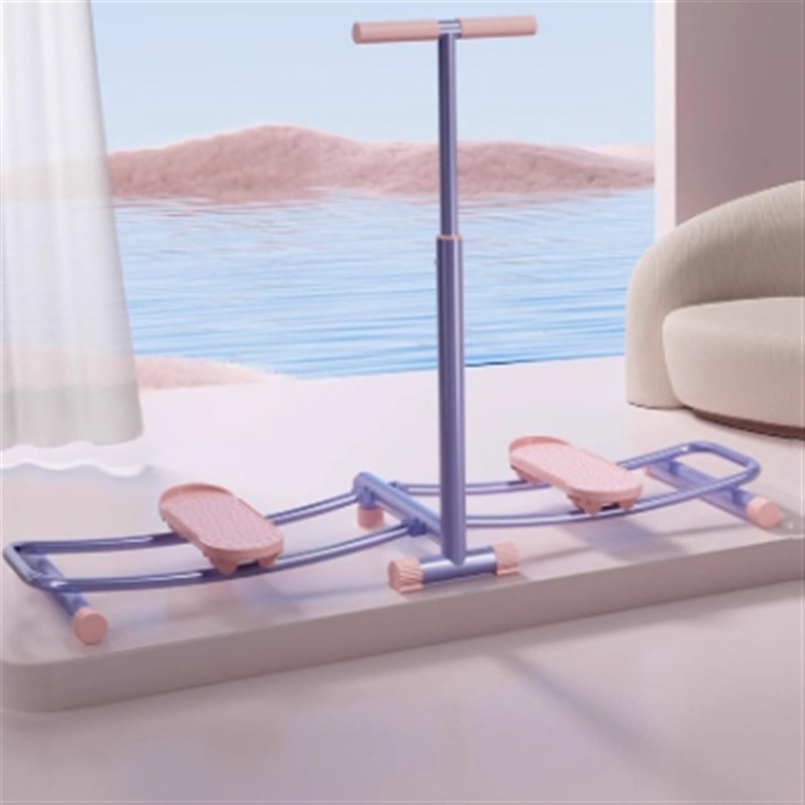 Ski Machine Dispositivo di Allenamento for Il Rafforzamento dei Muscoli del Pavimento Pelvico Femminile 2 in 1, Simulatore di Sci, Altezza del Bracciolo Regolabile(with armrests)