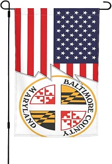 Double Sided Seal Of Baltimore County, Maryland And America Garden Flag 12x18 Inch Banner Seasonal Farmhouse Yard Home Garden Flags Outdoor Decor Flag