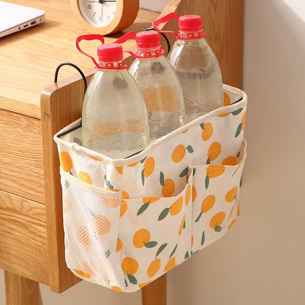 2 Pièces Organisateur de Chevet et Sac de Rangement Lit, Pratique Organisateur de Chevet pour Livres, Téléphones Portables, Verres et Collations Près du Lit