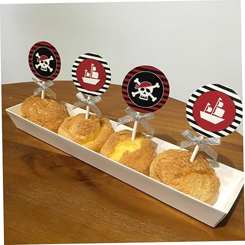 Miniatura 2 de ERINGOGO 20pcs Birthday Cupcake Toppers Pirate Cupcake Toppers Decorations Glitter Halloween Food Picks Flag Party Halloween Pirate Cupcake Toppers