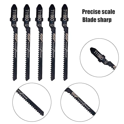 Miniatura 2 de Hojas de sierra de calar, 5 piezas T119BO T119BO hoja de sierra de calar universal surtido para cortar metal, madera, PVC y más, compatible con