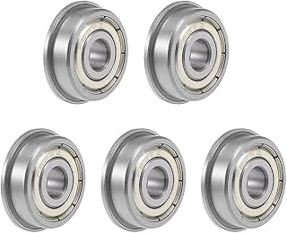 uxcell F625ZZ Flange Ball Bearing 5x16x5mm Shielded Chrome Bearings 5pcs