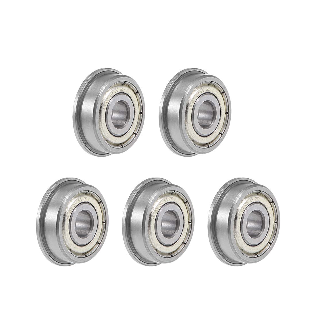 uxcell F625ZZ Flange Ball Bearing 5x16x5mm Shielded Chrome Bearings 5pcs