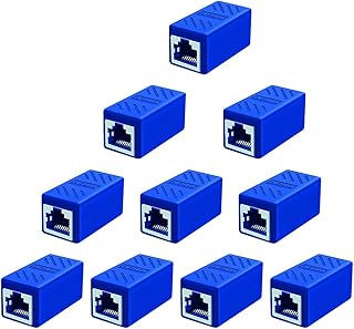 Ethernet Coupler RJ45 Coupler 8p8c Connector Ethernet Cable Extender Adapter for Cat7 Cat6 Cat5e Cat5 LAN Connector (10PCS)